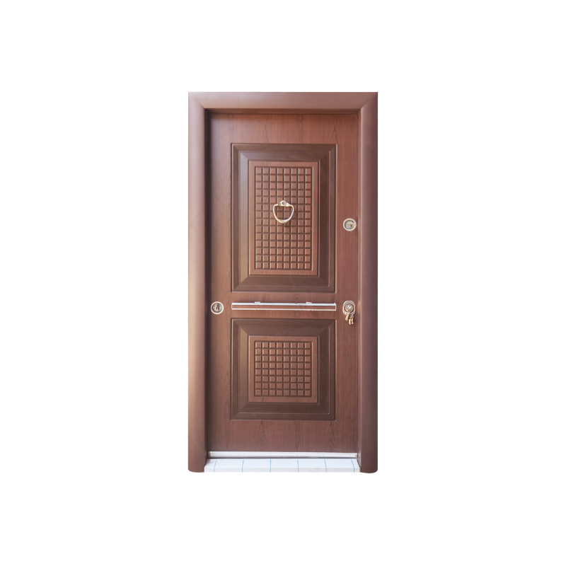 Turkish Steel Door Flat Design Code 103  -  Heart Shaped Knocker